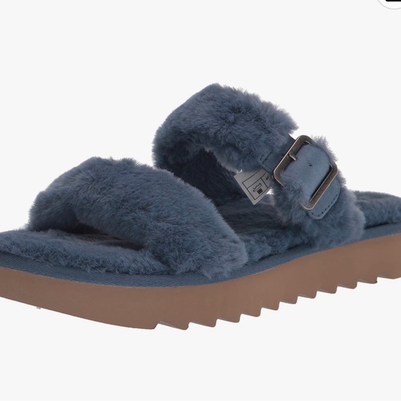 NEW UGG Koolaburra Furr-ah FUR PLATFORM Slide Sandal ZEBRA Print - Picture 3 of 9